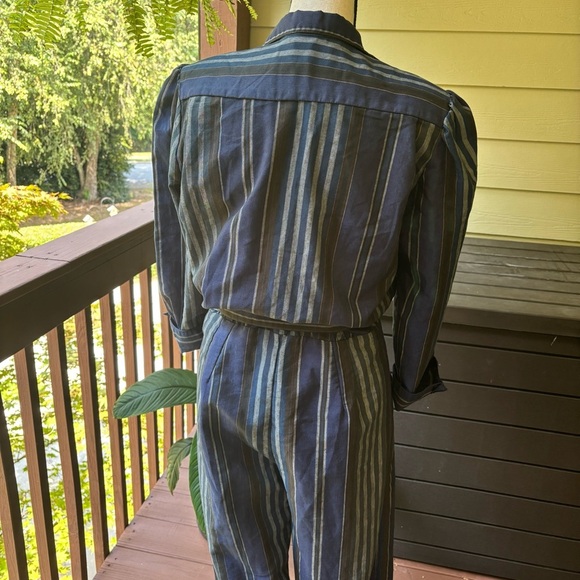Vintage 70s Striped Cotton Jumpsuit: Sibelle of California Retro Romper | Size S - Picture 10 of 12